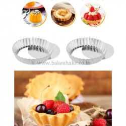 Aluminium Round Pie Dish Quiche Pan Tart Mould with Removable Bottom - 3 Inch