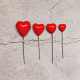 Red Faux Heart Toppers for Cake Decoration (20 Pcs)