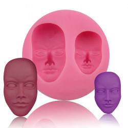 2 Human Faces Fondant Mould