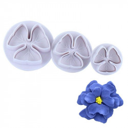 3 Petal Flower Plunger Cutter Set of 3 Pieces